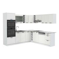 Vicco Cucina angolare completa Casa di campagna bianca/bianco 237 x 60 cm , PL Marmo