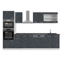 Vicco Cucina componibile Nero cemento/bianco 300 cm PL Antracite