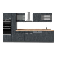 Vicco Cucina completa  Calcestruzzo nero/antracite 350 cm , PL Rovere