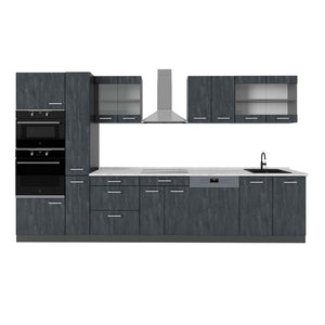 Vicco Cucina  Calcestruzzo nero/antracite 350 cm , PL Marmo