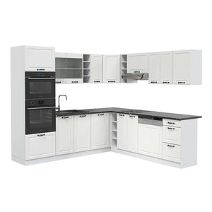 Vicco Cucina angolare completa Casa di campagna bianca/bianco 237 x 247 cm , PL Antracite