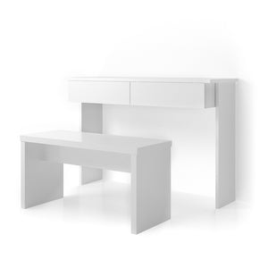 Vicco Tavolo da toeletta Bianco 120 cm senza specchio, con panca