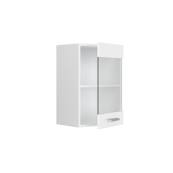 Vicco Mobile da cucina in vetro Bianco lucido 40 cm