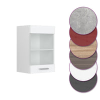 Vicco Mobile da cucina in vetro Bianco lucido 40 cm