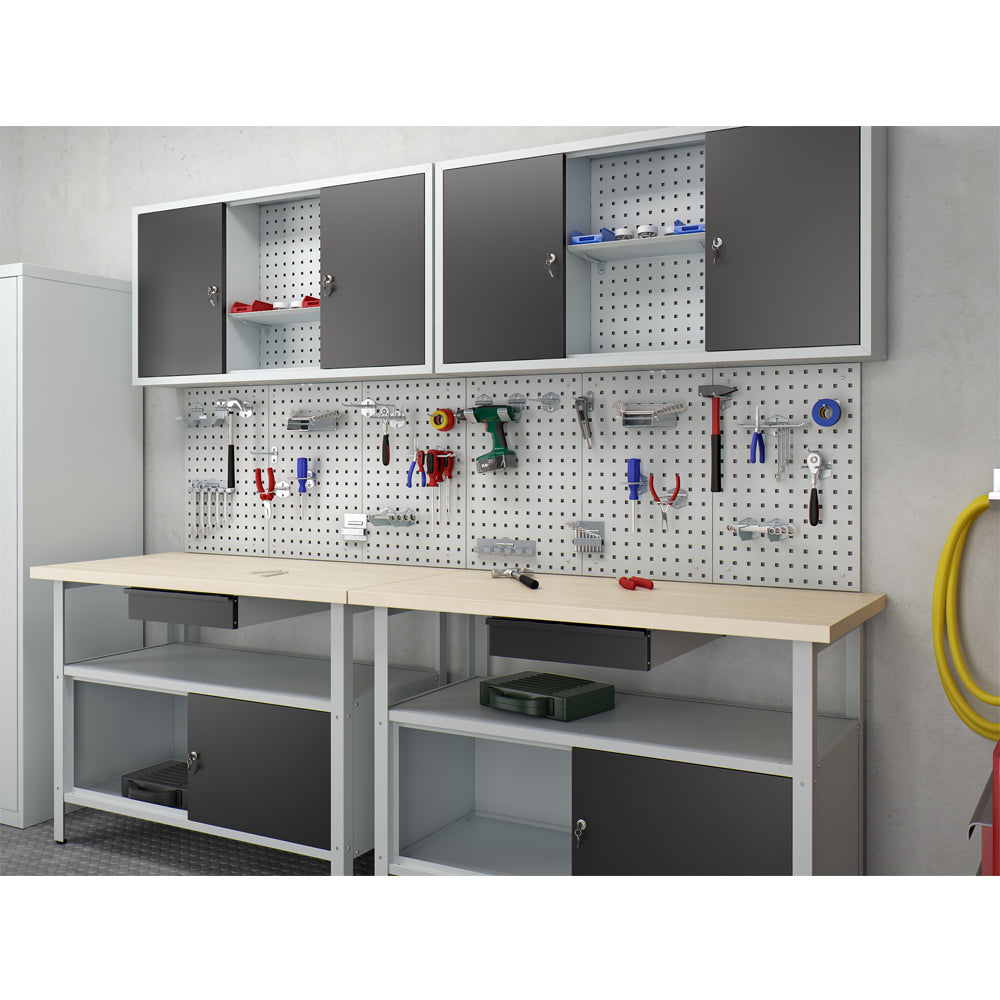 Vicco Armadio degli attrezzi Argento 144 x 1 cm Set di 2