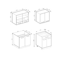 Vicco Cucina monoblocco Bianco 140 cm , PL Marmo