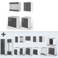 Vicco Cucina monoblocco Antracite lucido/bianco 140 cm , PL Rovere