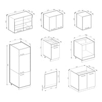Vicco Cucina componibile Sonoma/Bianco 300 cm , PL Antracite