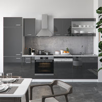 Vicco Cucina componibile Antracite lucido/bianco 300 cm , PL Rovere