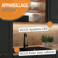Vicco Cucina componibile Antracite lucido/oro power oak 200 cm , PL Rovere