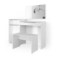 Vicco Tavolo da toeletta Bianco 135 cm con panca