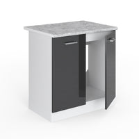 Vicco Mobile lavello cucina Antracite lucido 80 cm , PL Marmo