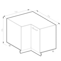 Vicco Mobile ad angolo cucina Antracite lucido 75.6 cm , PL Marmo