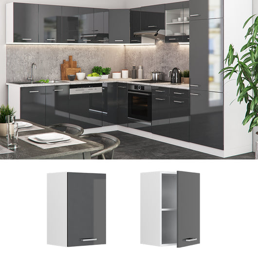 Vicco Pensile da cucina Antracite lucido 40 cm