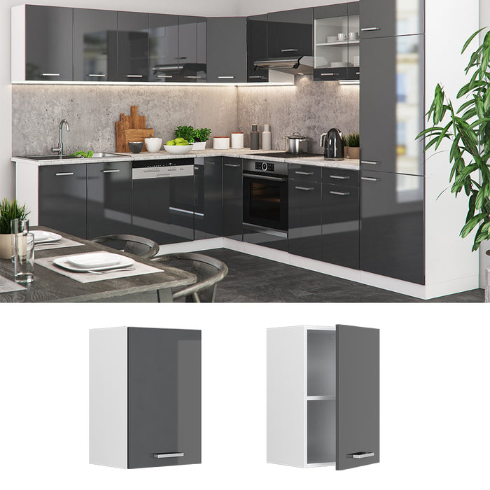 Vicco Pensile da cucina Antracite lucido 40 cm