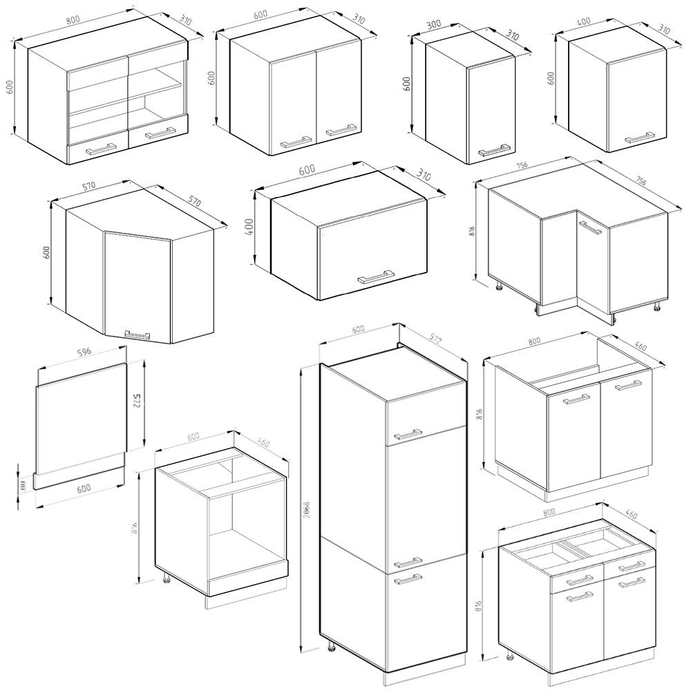 Vicco Cucina angolare completa Quercia dorata/antracite 227 x 287 cm , PL Marmo
