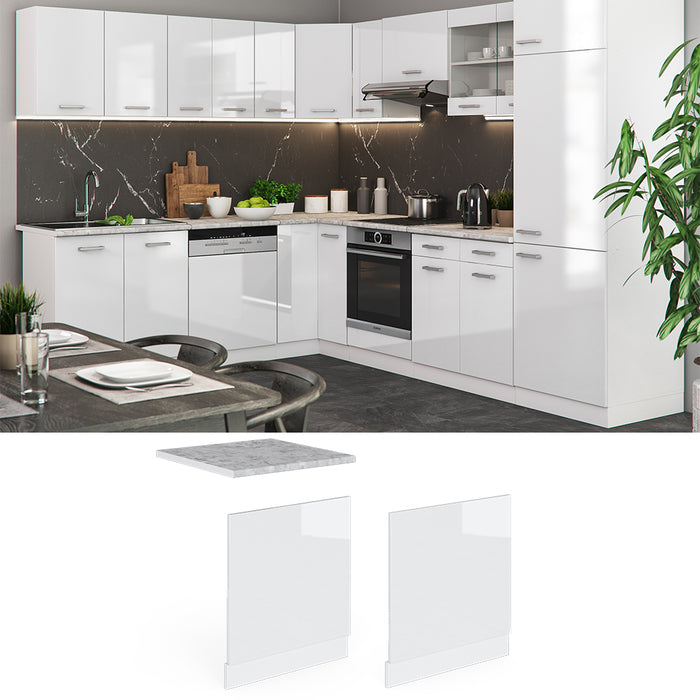 Vicco Pannello frontale Bianco lucido 60 cm senza piano di lavoro