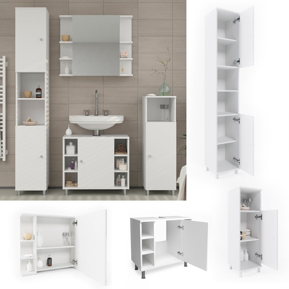 Vicco Set mobili bagno Bianco 4 parti