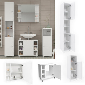 Vicco Set mobili bagno Bianco 4 parti
