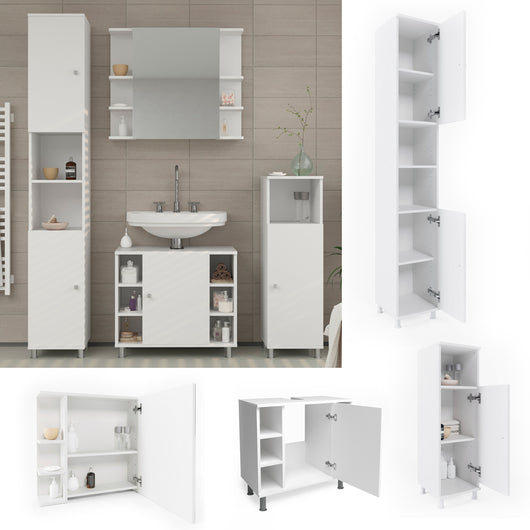 Vicco Set mobili bagno Bianco 4 parti