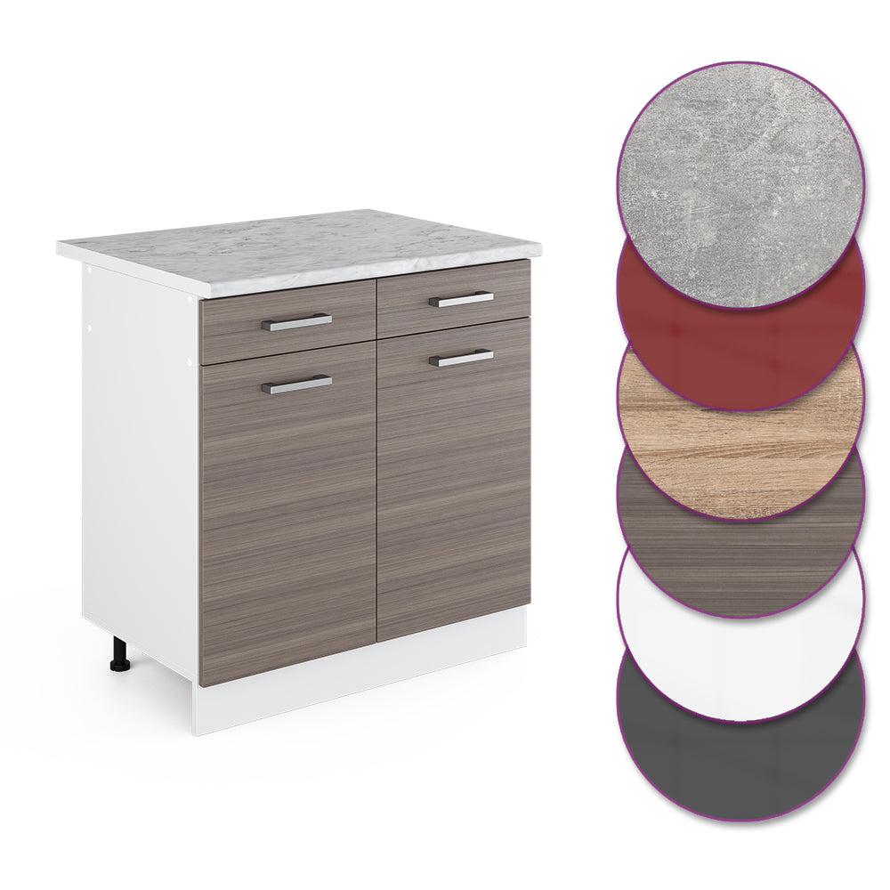 Vicco Mobiletto base per cucina Grigio nobile 60 cm con cassetto PL Marmo