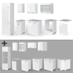 Vicco Cucina componibile Bianco lucido/bianco 300 cm , PL Antracite