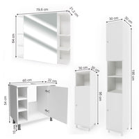 Vicco Set mobili bagno Bianco 4 parti