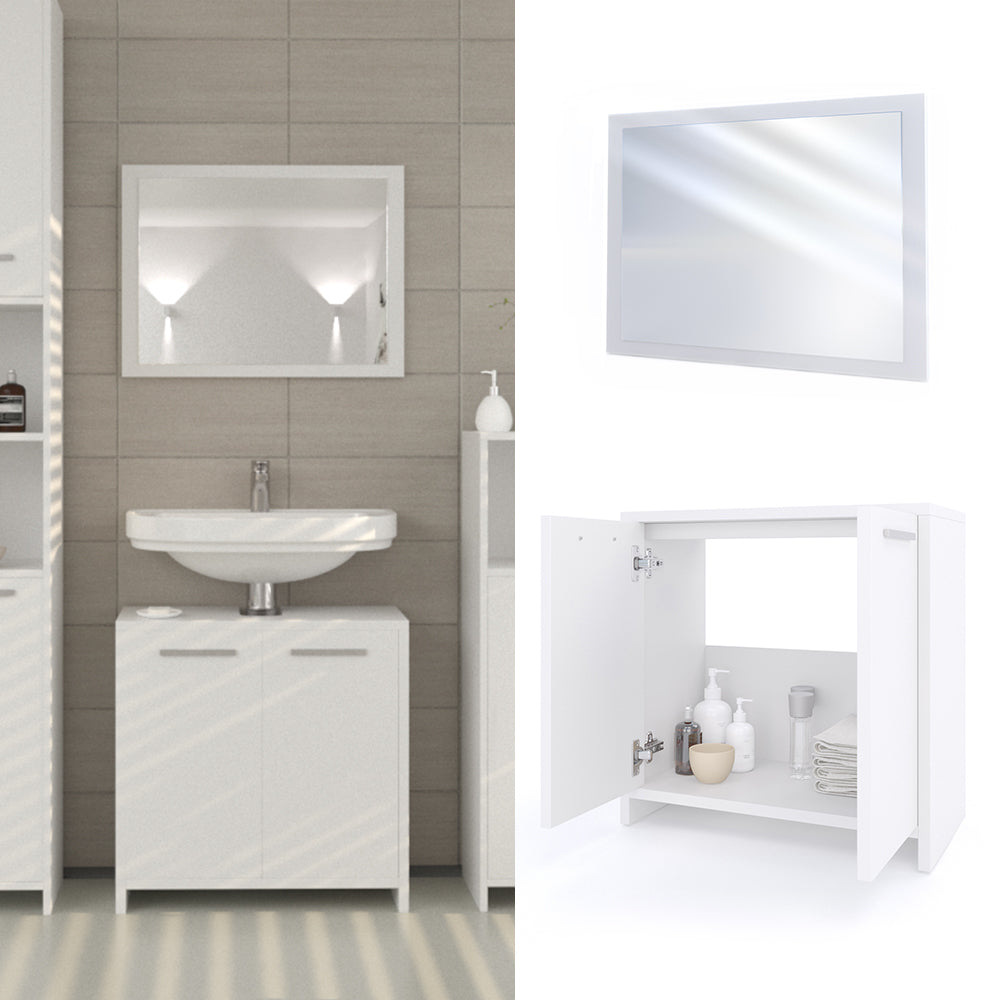 Vicco Set mobili bagno Bianco 2 parti
