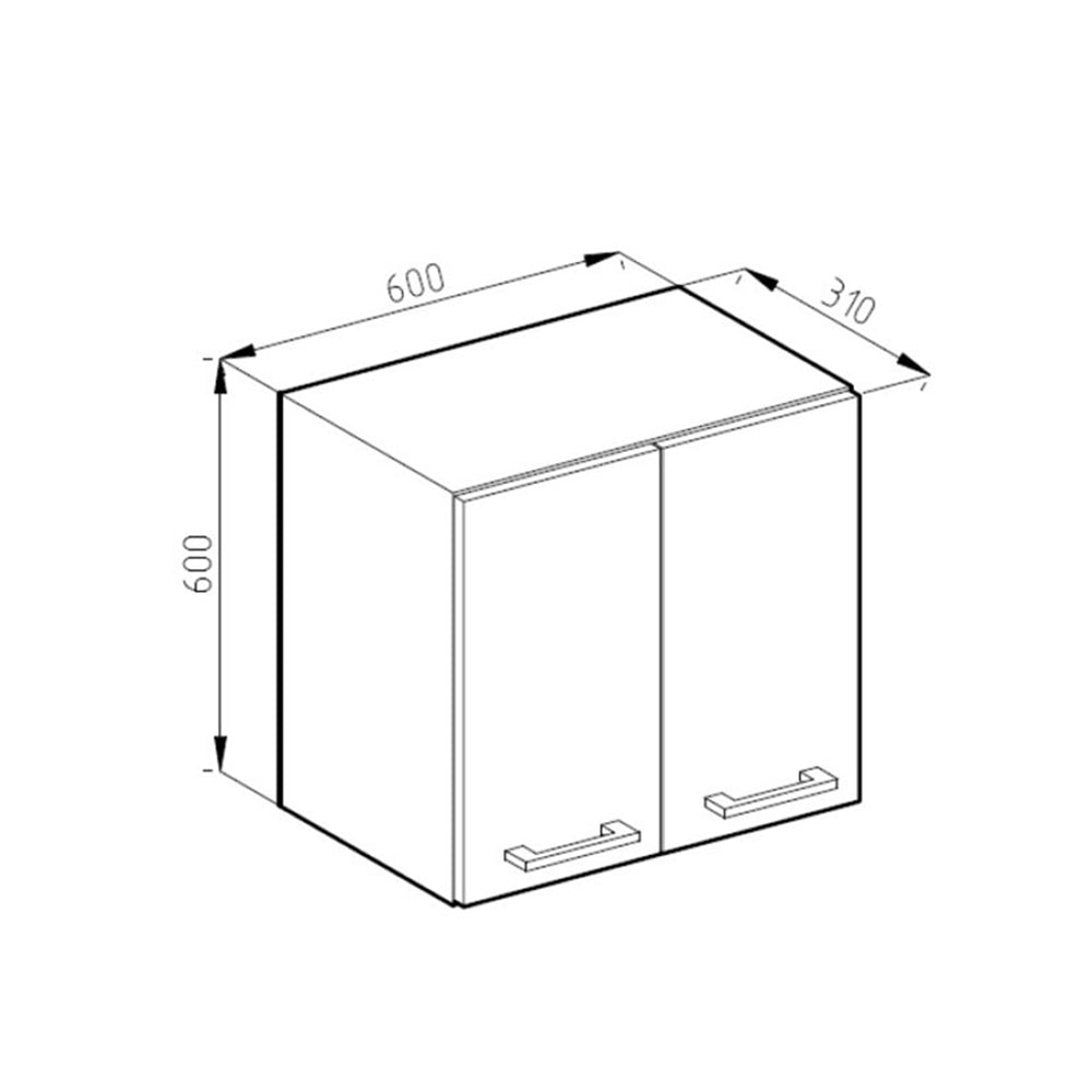 Vicco Pensile universale Calcestruzzo 60 cm con porte