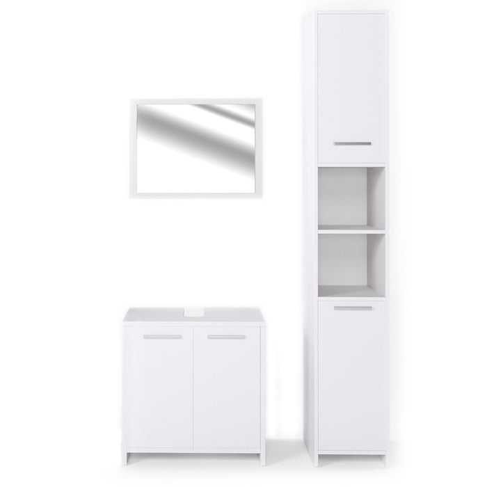 Vicco Set mobili bagno Bianco 3 parti, con colonna