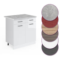 Vicco Mobiletto base per cucina Bianco lucido 60 cm , PL Marmo