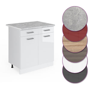 Vicco Mobiletto base per cucina Bianco lucido 60 cm , PL Marmo