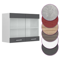 Vicco Mobile da cucina in vetro Antracite lucido 80 cm