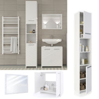 Vicco Set mobili bagno Bianco 3 parti, con colonna