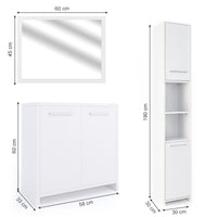 Vicco Set mobili bagno Bianco 3 parti, con colonna