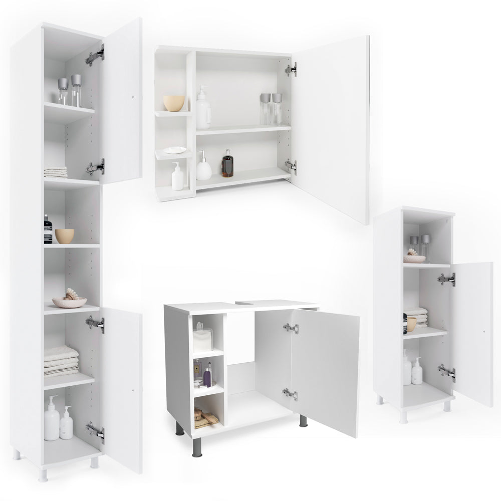 Vicco Set mobili bagno Bianco 4 parti