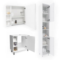 Vicco Set mobili bagno Bianco 3 parti, con colonna