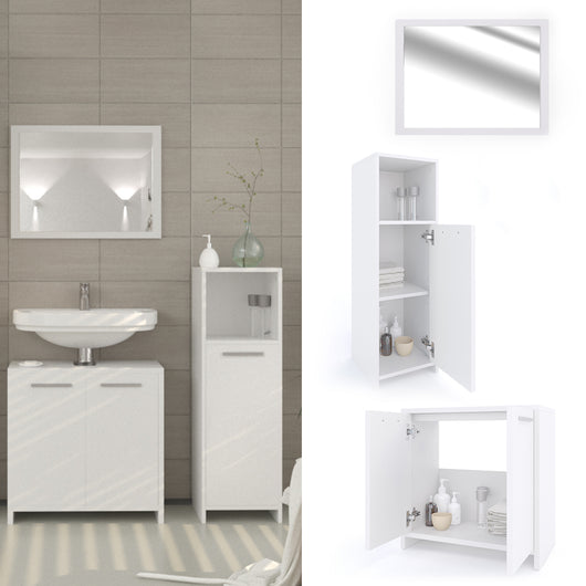 Vicco Set mobili bagno Bianco 3 parti