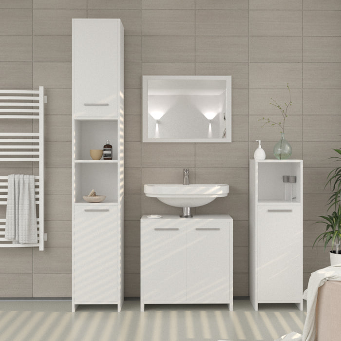 Vicco Set mobili bagno Bianco 3 parti, con colonna