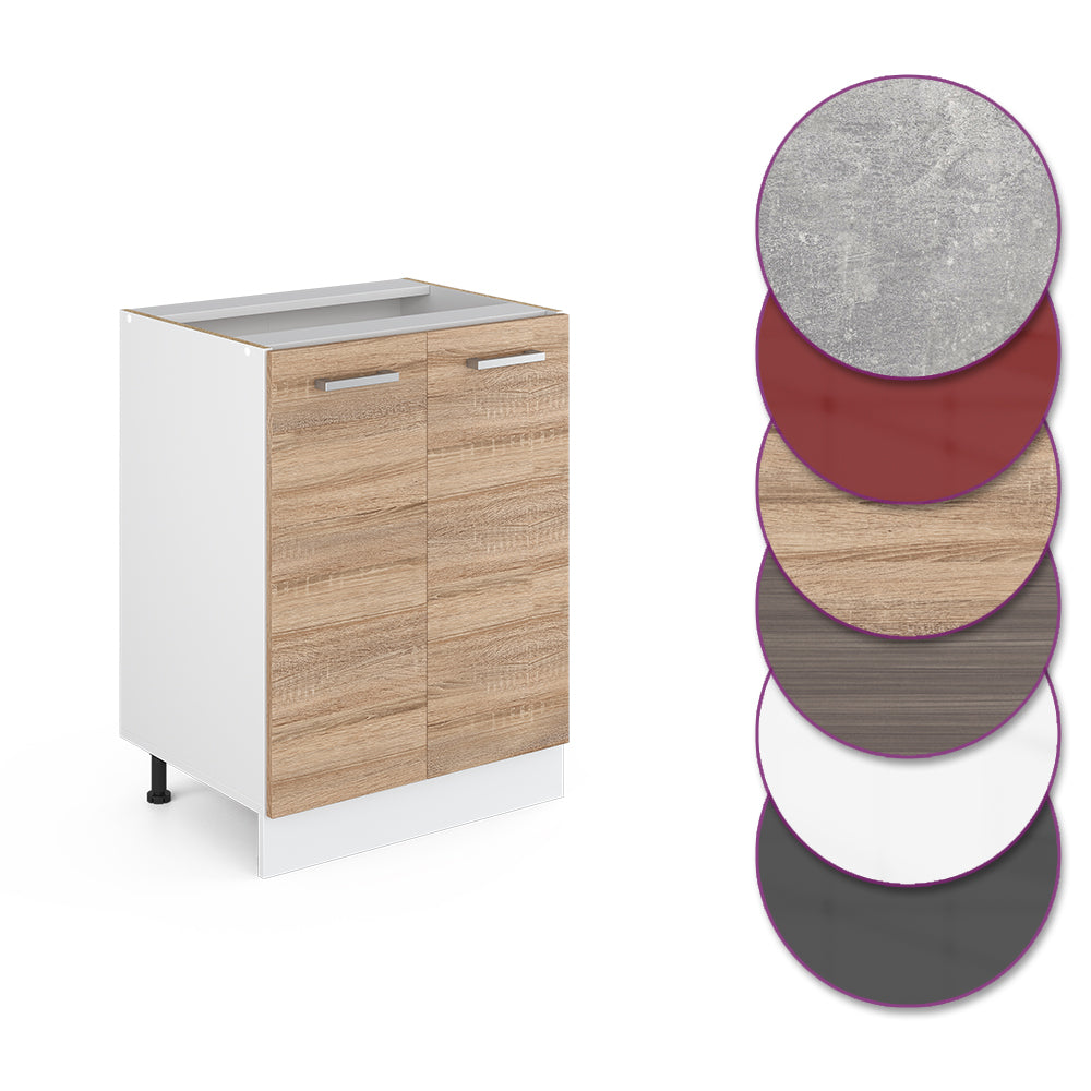 Vicco Mobiletto base cucina Sonoma 60 cm senza piano di lavoro