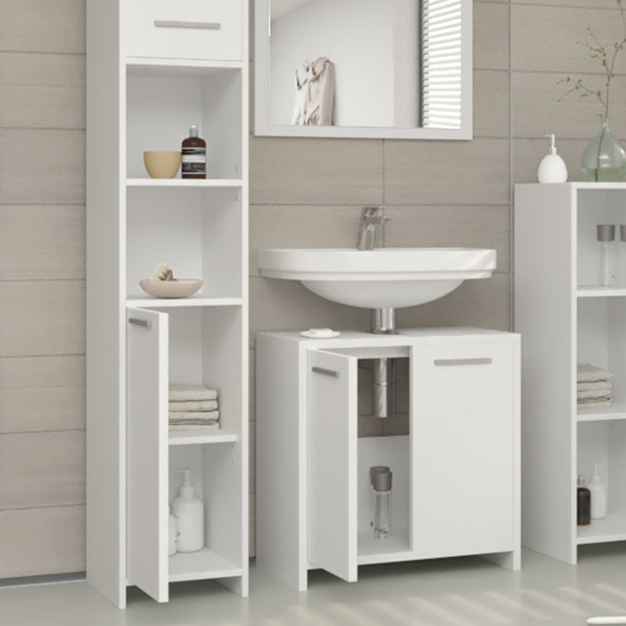 Vicco Set mobili bagno Bianco 3 parti, con colonna