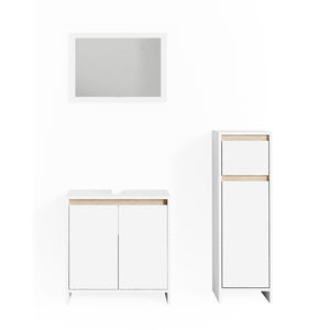 Vicco Set mobili bagno Bianco/Sonoma 3 parti