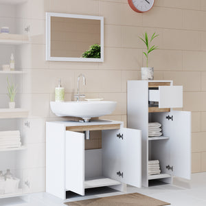 Vicco Set mobili bagno Bianco/Sonoma 3 parti