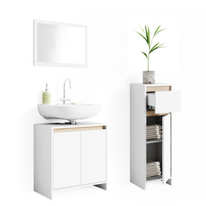 Vicco Set mobili bagno Bianco/Sonoma 3 parti