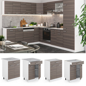 Vicco Mobiletto base per cucina Grigio nobile 60 cm con cassetto, senza piano di lavoro