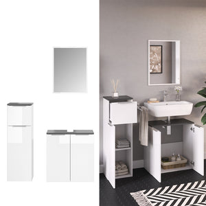 Vicco Set mobili bagno Bianco 3 parti