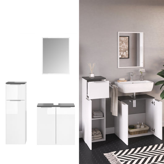 Vicco Set mobili bagno Bianco 3 parti