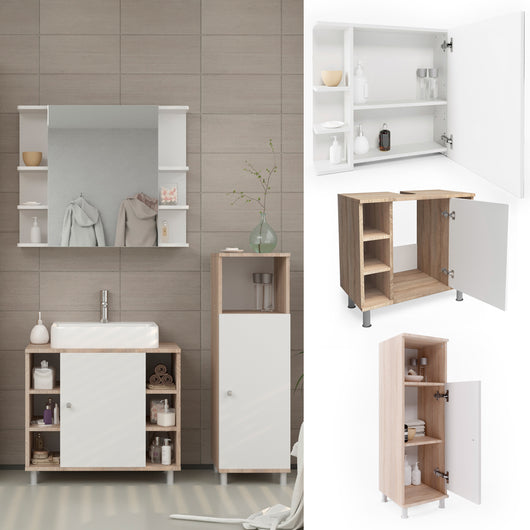 Vicco Set mobili bagno Sonoma 3 parti