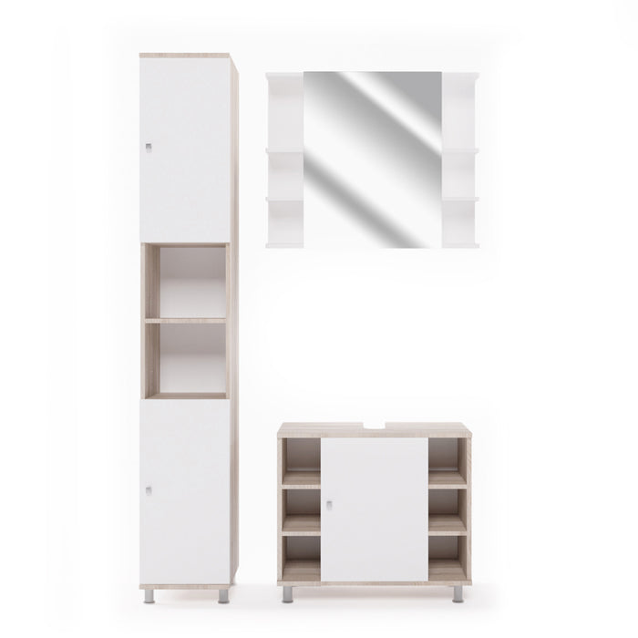 Vicco Set mobili bagno Sonoma 3 parti, con colonna