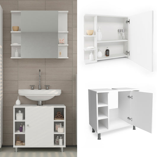 Vicco Set mobili bagno Bianco 2 parti